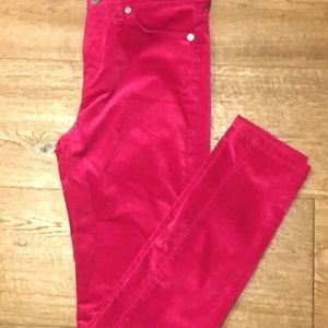 Banana Republic, velvety pink pants, skinny, size 24 petite